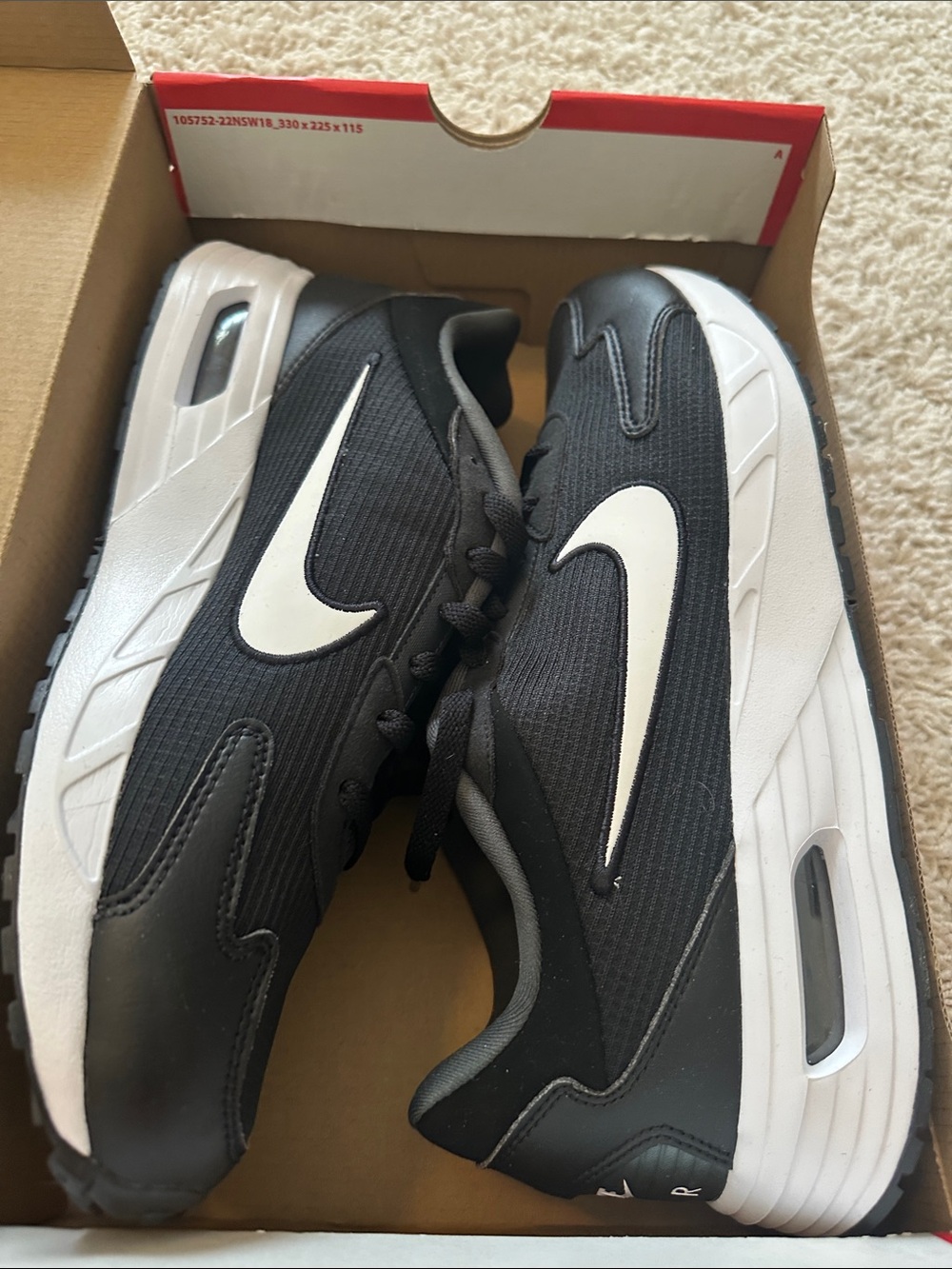 Nike Black and White Men's Air-Style Running Sneakers